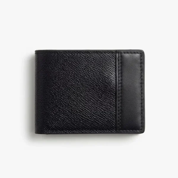 Best Classic Leather Wallet for Men | Slim Bifold Design | Multiple Card Slots with Clear ID Window (Black)