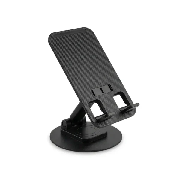 Best Adjustable Mobile Phone Stand | Foldable Desk Holder with Stable Round Base | Hands-Free Phone Stand (Black)