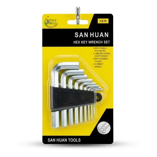 San Huan Heavy-Duty Allen Key Set - 10 Piece Metric Hex Key Wrench Tool Kit (1.5mm - 10mm)